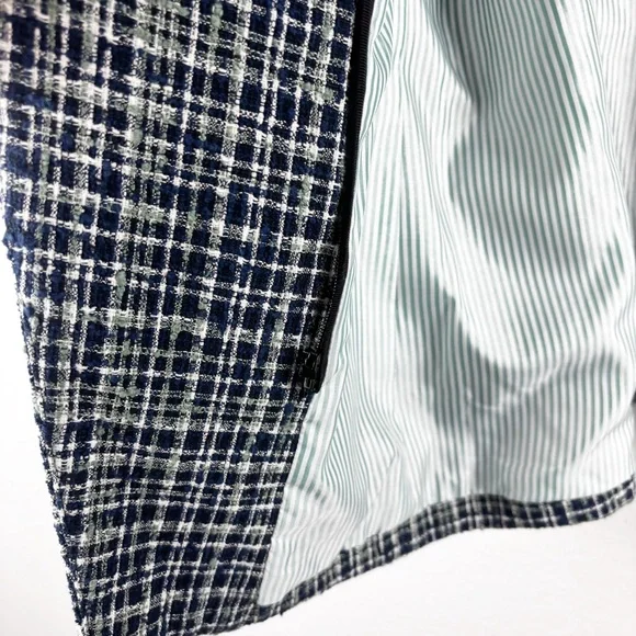 Veronica Beard Ada Cutaway Dickey Blazer Tweed Jacket in Navy Blue Multi Size 12 - Picture 4 of 6